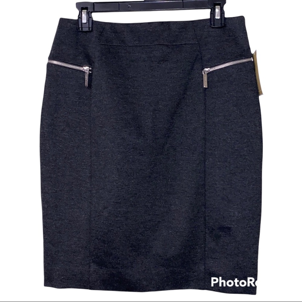 Michael Michael Kors Size 8 Women’s Dark Gray Derby Pencil Skirt Zipper Pockets